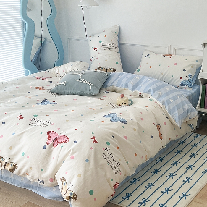 91家纺网 家纺一手货源 找家纺 （总）2024新款13070跑量款全棉四件套--小清新系列