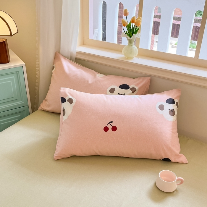 91家纺网 家纺一手货源 找家纺 莱米家纺 2024新款全棉加厚磨毛印花四件套 节日熊