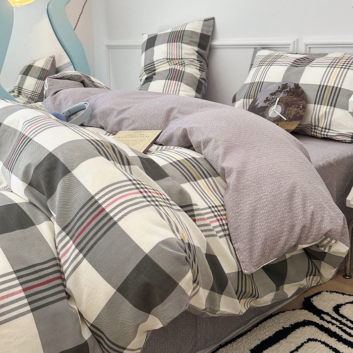 91家纺网 家纺一手货源 找家纺 2024新款13070跑量款全棉四件套--北欧系列 莫里斯格纹