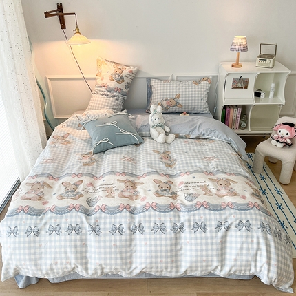 91家纺网 家纺一手货源 找家纺 （总）2024新款13070跑量款全棉四件套--洛丽塔系列