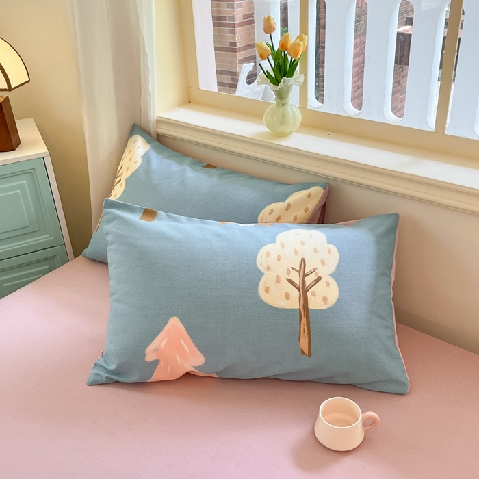 91家纺网 家纺一手货源 找家纺 莱米家纺 2024新款全棉加厚磨毛印花四件套 动物森林