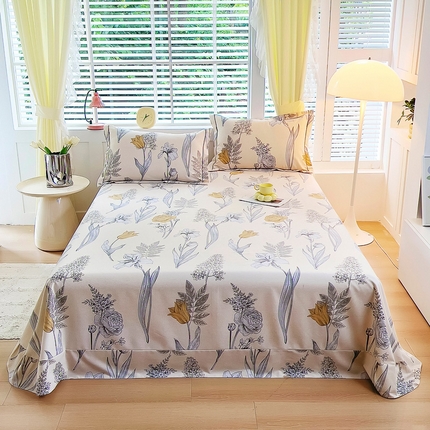 91家纺网 家纺一手货源 找家纺 （总1）安逸家纺 新款全棉床单加厚生态磨毛学生单床单纯棉床单