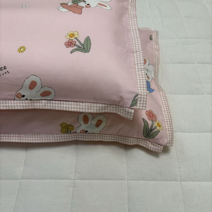 91家纺网 家纺一手货源 找家纺 良佐生活 2024新款A类133x72铂金全棉枕套枕头枕芯七彩童年系列 枕套+枕芯 仙女兔