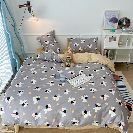 91家纺网 家纺一手货源 找家纺 2024新款13070跑量款全棉四件套--卡通系列 星星狗