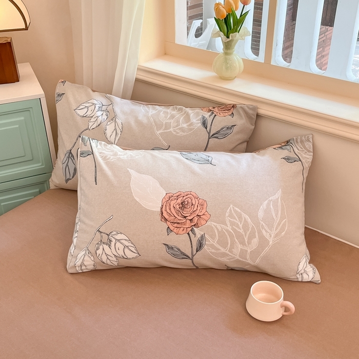 91家纺网 家纺一手货源 找家纺 莱米家纺 2024新款全棉加厚磨毛印花四件套 花韵清香