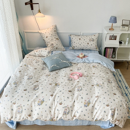 2024新款13070跑量款全棉四件套--小清新系列 铃兰兔兔