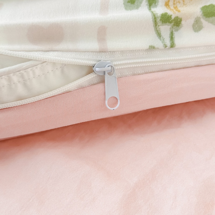 91家纺网 家纺一手货源 找家纺 2024新款水洗棉小清新印花学生三件套（床笠床套款） 花语