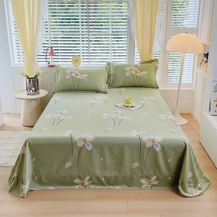 91家纺网 家纺一手货源 找家纺 （总1）安逸家纺 新款全棉床单加厚生态磨毛学生单床单纯棉床单