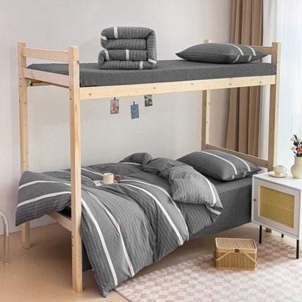 91家纺网 家纺一手货源 找家纺 （总）2024新款纯棉全棉A类色织水洗棉学生宿舍三件套四件套上下铺学生床套床垫套保护套