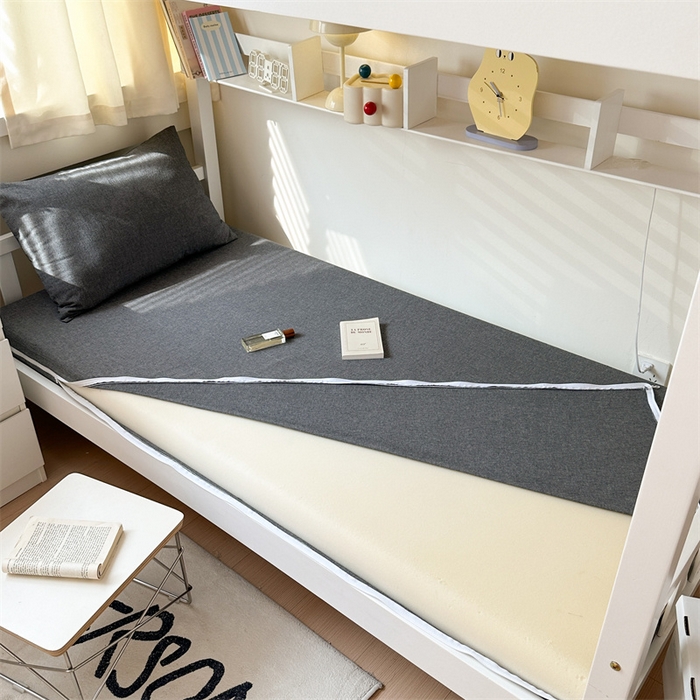 91家纺网 家纺一手货源 找家纺 北欧良品 2024新款学生季A类全棉水洗棉单品床套床垫套 深灰