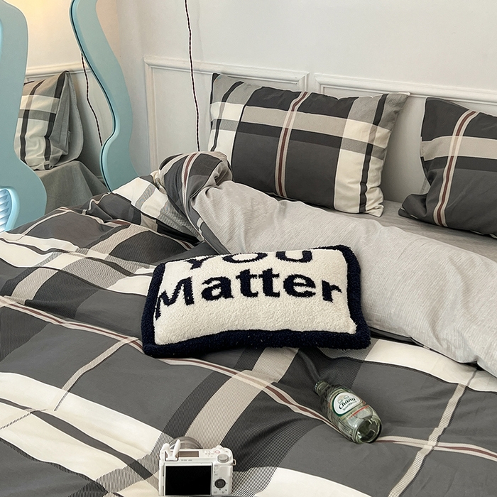 91家纺网 家纺一手货源 找家纺 2024新款13070跑量款全棉四件套--北欧系列 挪威灰格