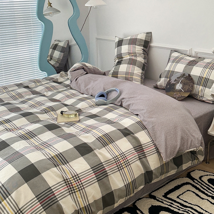 91家纺网 家纺一手货源 找家纺 2024新款13070跑量款全棉四件套--北欧系列 莫里斯格纹