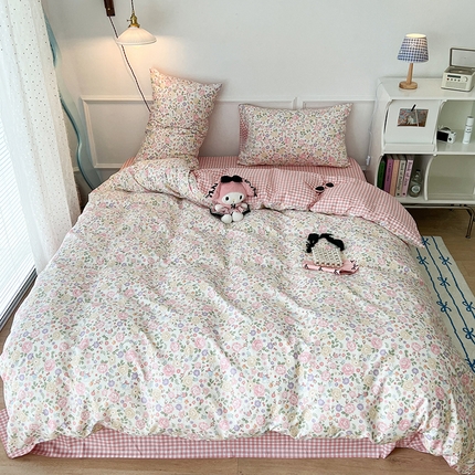 2024新款13070跑量款全棉四件套--小清新系列 秘境花园兔