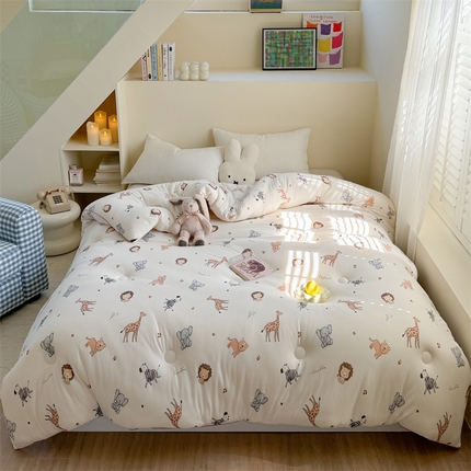 暖生活 2024新款婴儿级牛奶针织棉大豆四季被冬被春秋被被子被芯 小动物们