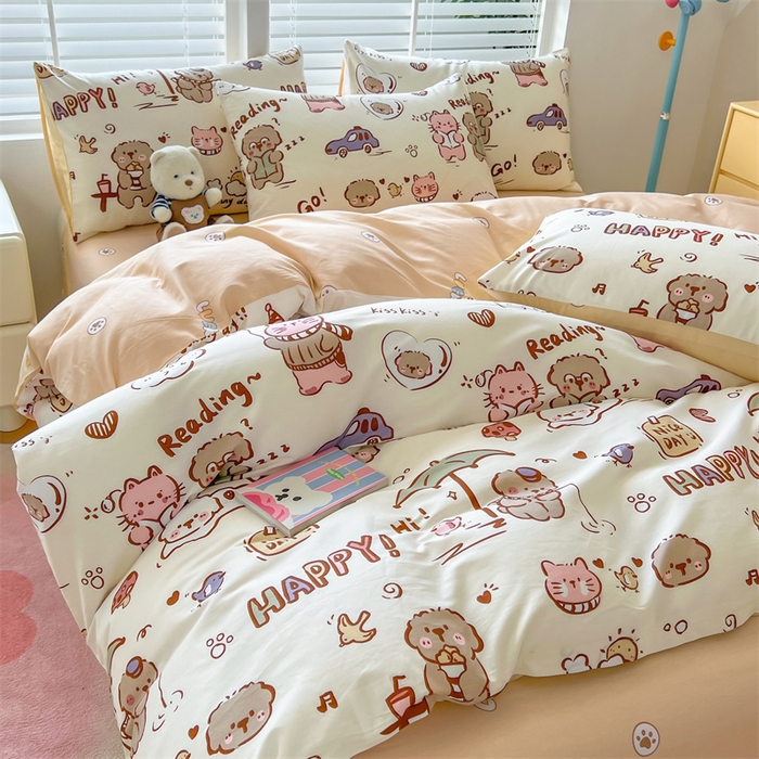 91家纺网 家纺一手货源 找家纺 红馆 2025年全棉12868印花系列四件套完美假日