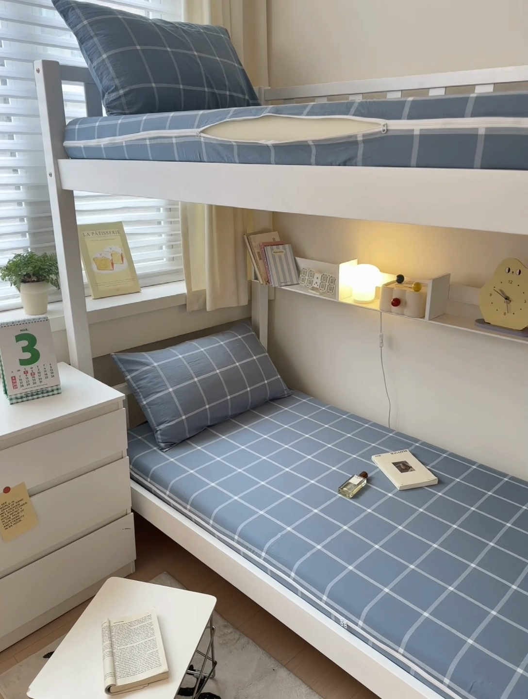 91家纺网 家纺一手货源 找家纺 北欧良品 2024新款学生季A类全棉水洗棉单品床套床垫套 海蓝大格