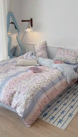 91家纺网 家纺一手货源 找家纺 2024新款13070跑量款全棉四件套--花卉系列 韩系碎花