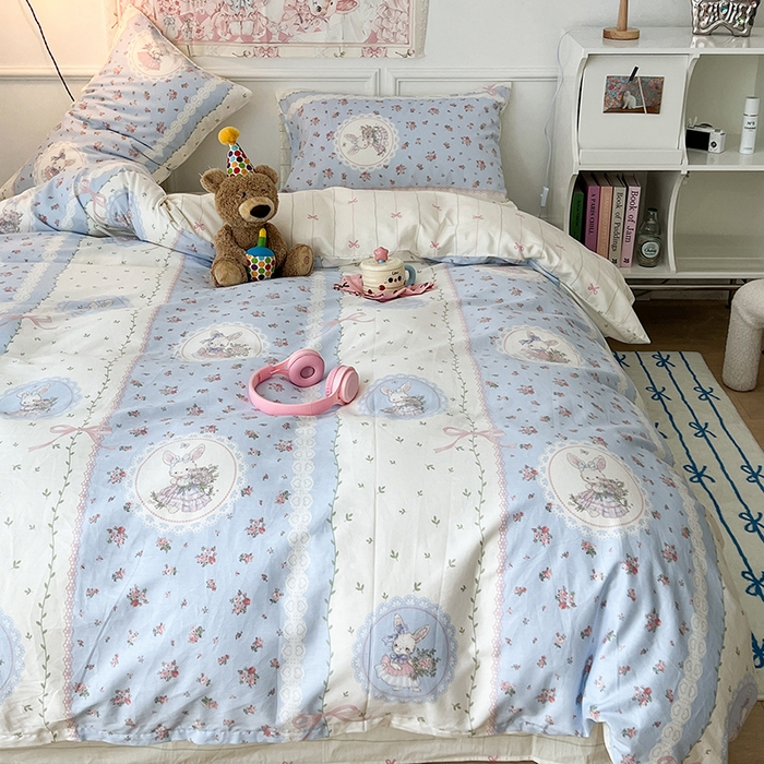 91家纺网 家纺一手货源 找家纺 （总）2024新款13070跑量款全棉四件套--洛丽塔系列