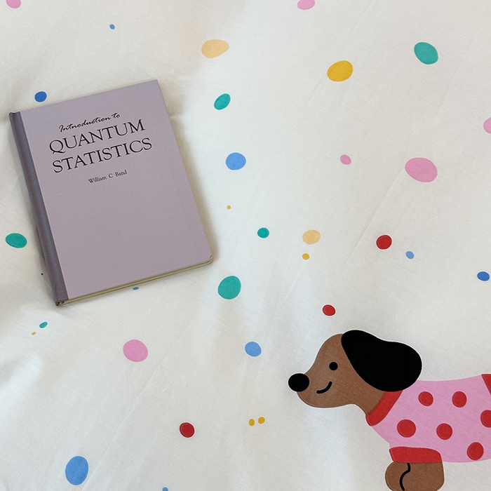 91家纺网 家纺一手货源 找家纺 2024新款13070跑量款全棉四件套--卡通系列 点点毛衣狗