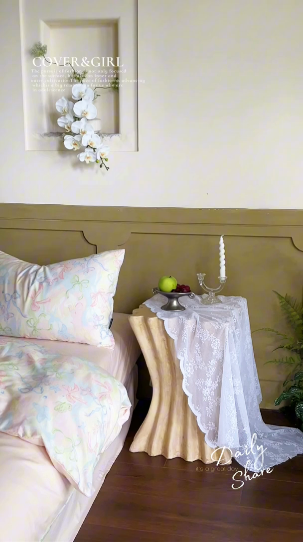 91家纺网 家纺一手货源 找家纺 圆岛家纺 2024新款全棉印花蝴蝶结刺绣四件套 蝴蝶结粉