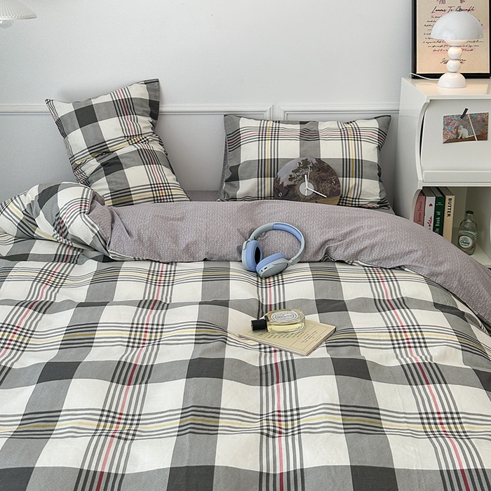 91家纺网 家纺一手货源 找家纺 2024新款13070跑量款全棉四件套--北欧系列 莫里斯格纹