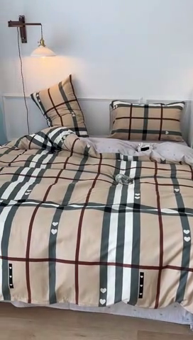 91家纺网 家纺一手货源 找家纺 2024新款13070跑量款全棉四件套--北欧系列 英伦格纹