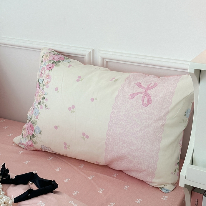 91家纺网 家纺一手货源 找家纺 2024新款13070跑量款全棉四件套--小清新系列 梦境樱桃兔 粉