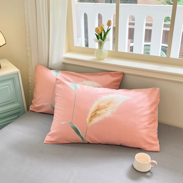 91家纺网 家纺一手货源 找家纺 莱米家纺 2024新款全棉加厚磨毛印花四件套 花穗