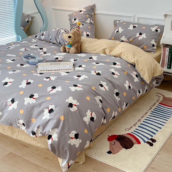 91家纺网 家纺一手货源 找家纺 2024新款13070跑量款全棉四件套--卡通系列 星星狗