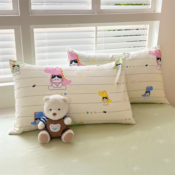 91家纺网 家纺一手货源 找家纺 红馆 2025年全棉12868印花系列四件套恐龙乐园