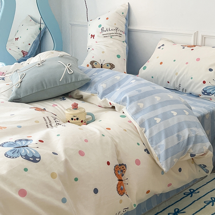 91家纺网 家纺一手货源 找家纺 （总）2024新款13070跑量款全棉四件套--小清新系列