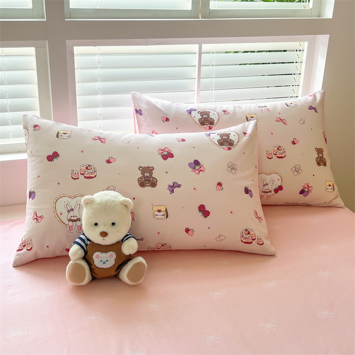 91家纺网 家纺一手货源 找家纺 红馆 2025年全棉12868印花系列四件套爱心伙伴