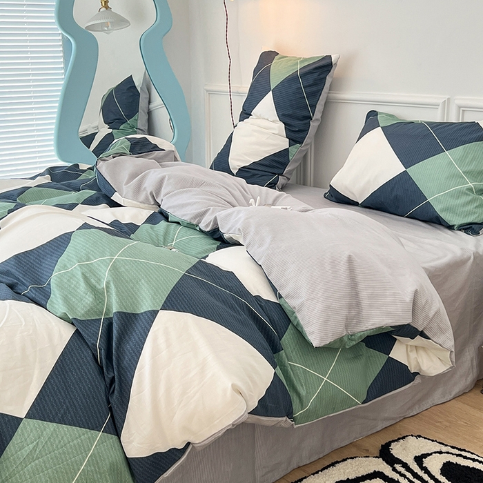 91家纺网 家纺一手货源 找家纺 2024新款13070跑量款全棉四件套--北欧系列 伯利克格