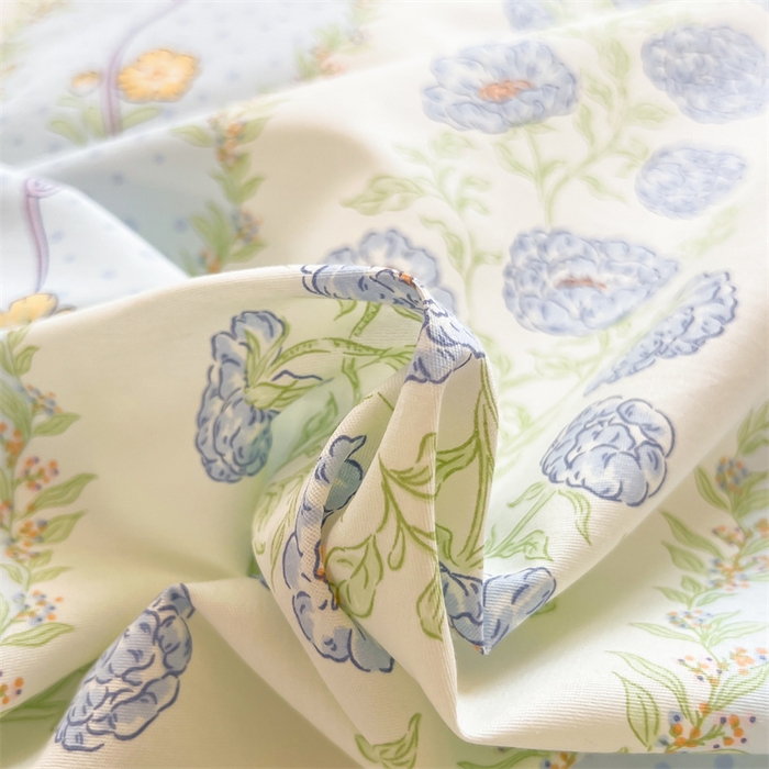 91家纺网 家纺一手货源 找家纺 红馆 2025年全棉12868印花系列四件套花涧