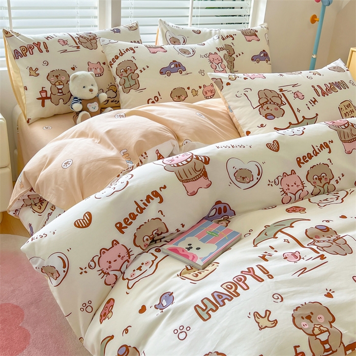 91家纺网 家纺一手货源 找家纺 红馆 2025年全棉12868印花系列四件套完美假日