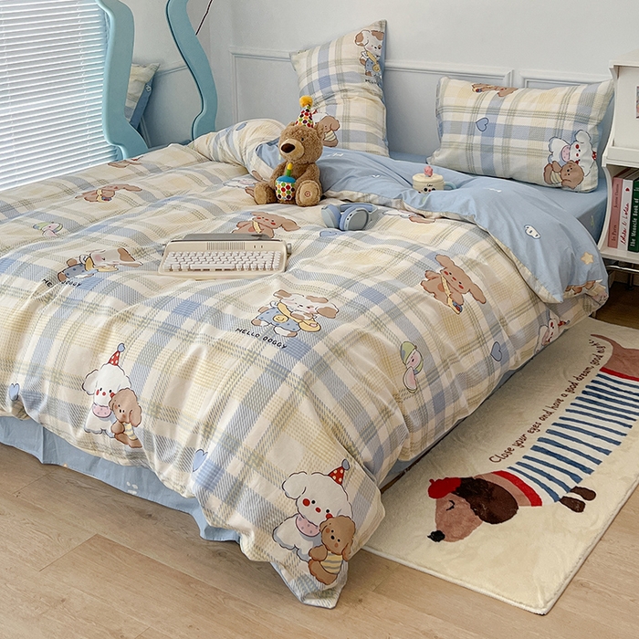 91家纺网 家纺一手货源 找家纺 2024新款13070跑量款全棉四件套--卡通系列 幼稚园伙伴