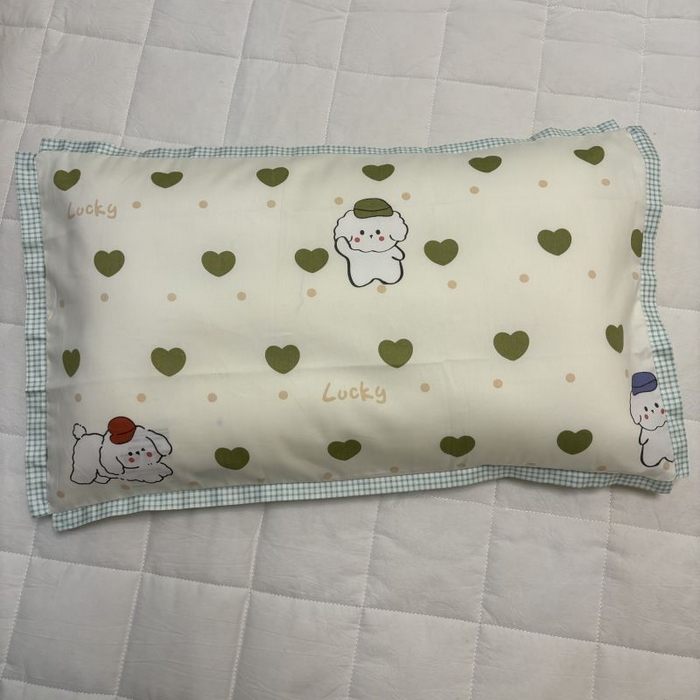 91家纺网 家纺一手货源 找家纺 良佐生活 2024新款A类133x72铂金全棉枕套枕头枕芯七彩童年系列 枕套+枕芯 嘟嘟狗