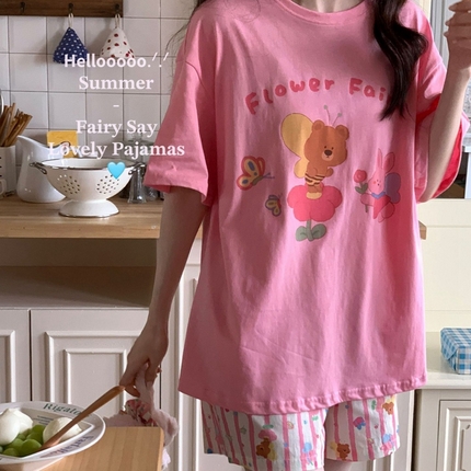 91家纺网 家纺一手货源 找家纺 （总）妍景家居生活馆 2024新款花仙子短袖短裤