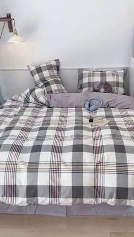 91家纺网 家纺一手货源 找家纺 2024新款13070跑量款全棉四件套--北欧系列 莫里斯格纹