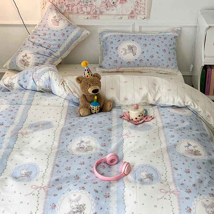 91家纺网 家纺一手货源 找家纺 （总）2024新款13070跑量款全棉四件套--洛丽塔系列