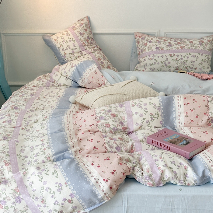 91家纺网 家纺一手货源 找家纺 2024新款13070跑量款全棉四件套--花卉系列 韩系碎花