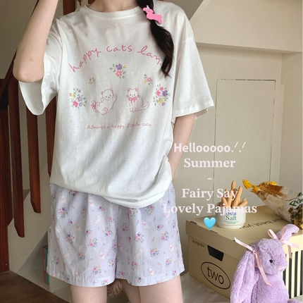 91家纺网 家纺一手货源 找家纺 （总）妍景家居生活馆 2024新款花仙子短袖短裤