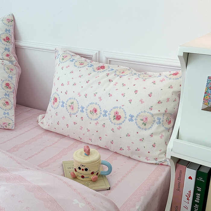 91家纺网 家纺一手货源 找家纺 2024新款13070跑量款全棉四件套--花卉系列 圈圈碎花玫瑰