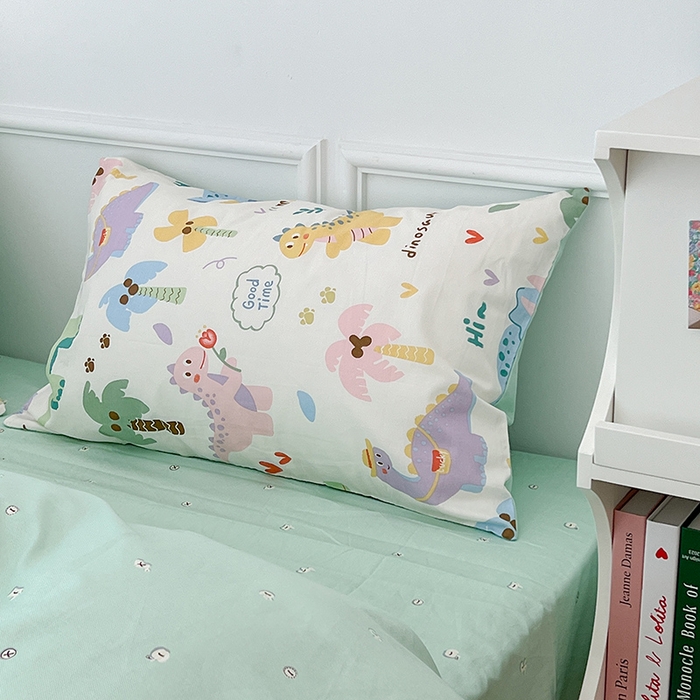 91家纺网 家纺一手货源 找家纺 2024新款13070跑量款全棉四件套--卡通系列 趣味恐龙