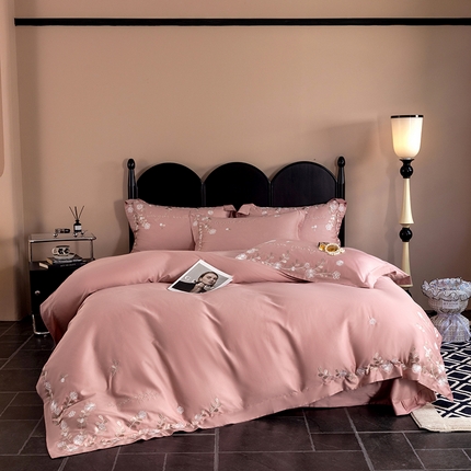 91家纺网 家纺一手货源 找家纺 （总）心悦家纺 2024新款高支高密120支长绒棉刺绣四件套