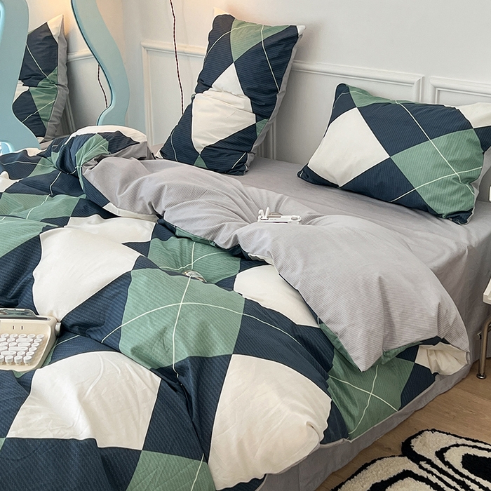 91家纺网 家纺一手货源 找家纺 2024新款13070跑量款全棉四件套--北欧系列 伯利克格