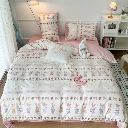 91家纺网 家纺一手货源 找家纺 （总）2024新款13070跑量款全棉四件套--洛丽塔系列