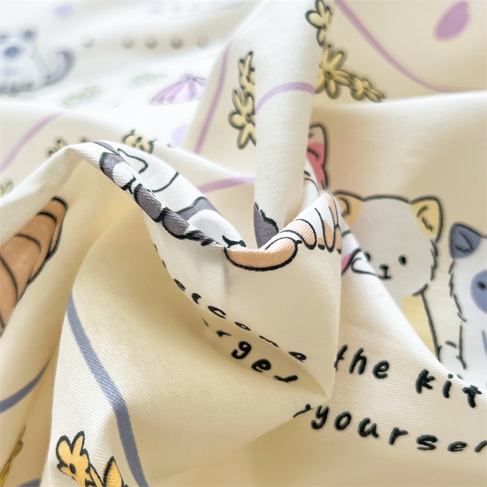 91家纺网 家纺一手货源 找家纺 红馆 2025年全棉12868印花系列四件套南瓜小猫