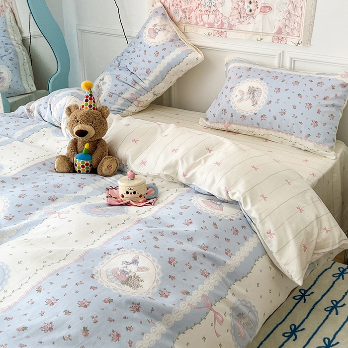 91家纺网 家纺一手货源 找家纺 （总）2024新款13070跑量款全棉四件套--洛丽塔系列