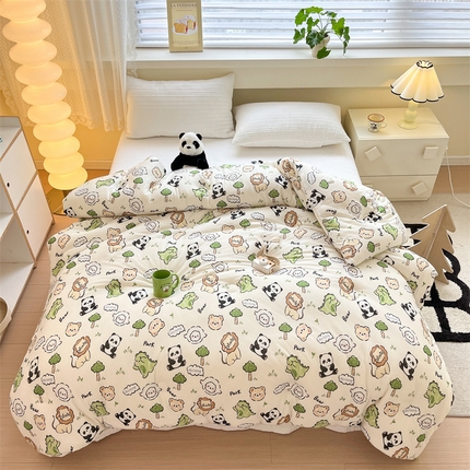 91家纺网 家纺一手货源 找家纺 暖生活 2024新款婴儿级牛奶针织棉大豆四季被冬被春秋被被子被芯 大森林